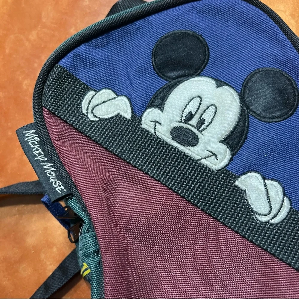 Vintage Disney Mickey Unlimited Mini Backpack Hunter green burgundy navy blue